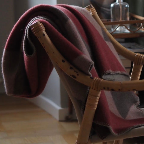 Wool Blanket Large Sharktooth - Brown/Burgundy